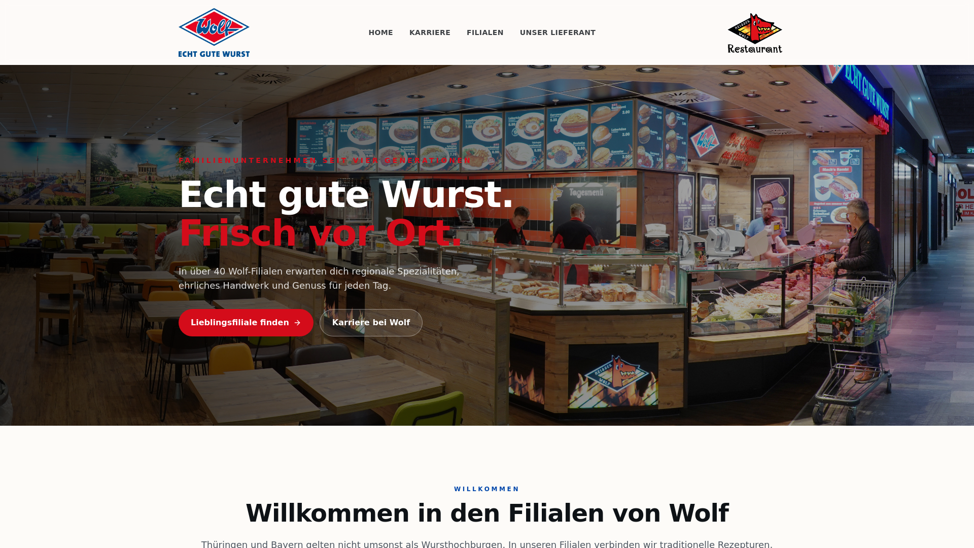 Wolf Wurstshop mit Heisser Wolf Restaurant